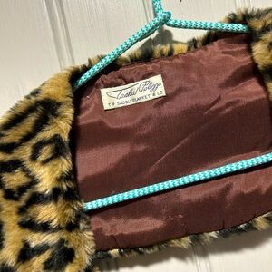 Vintage Fake Fur Leopard Print Coat Collar
